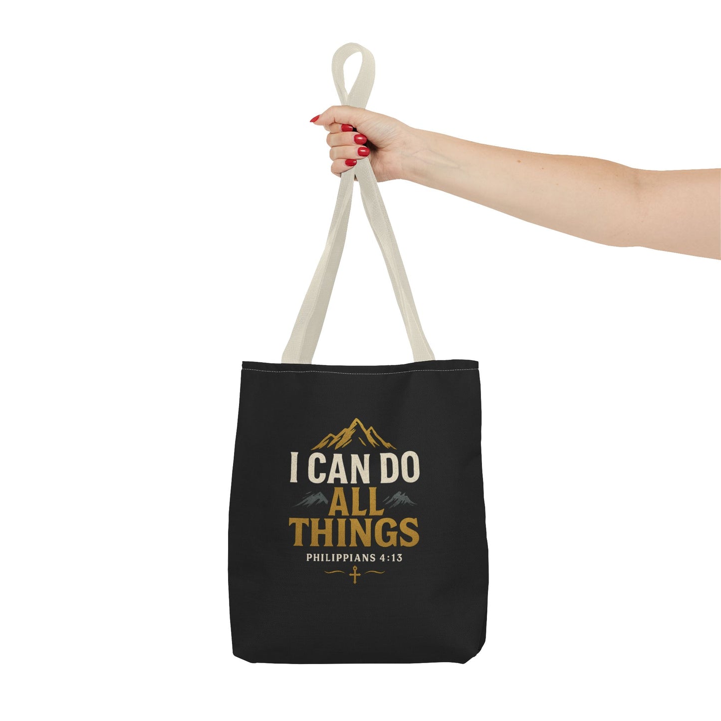 Inspirational Tote Bag with Philippians 4:13 - Motivational Gift for Encouragement, Faith, Bible Quotes, Everyday Use, Church