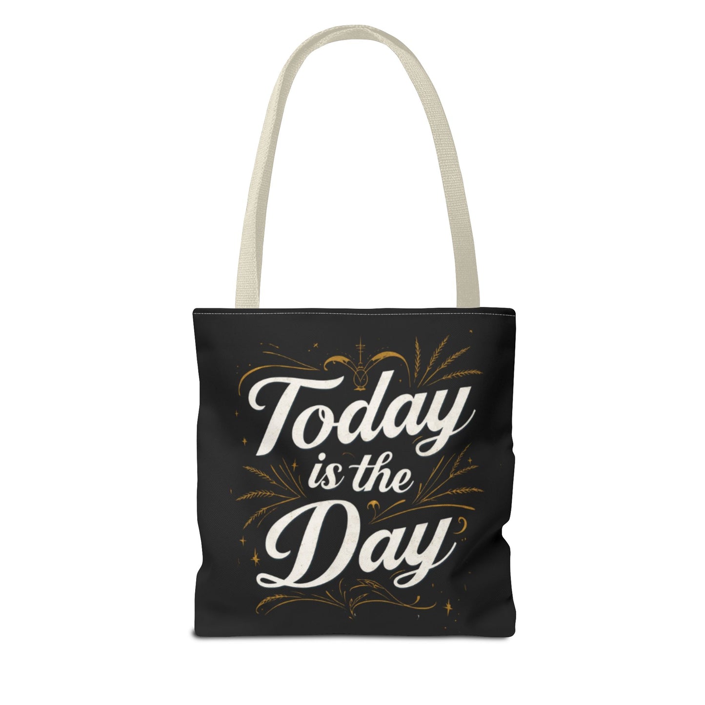 Today Is the Day tote bag | Hand-lettered script, charcoal motivational design