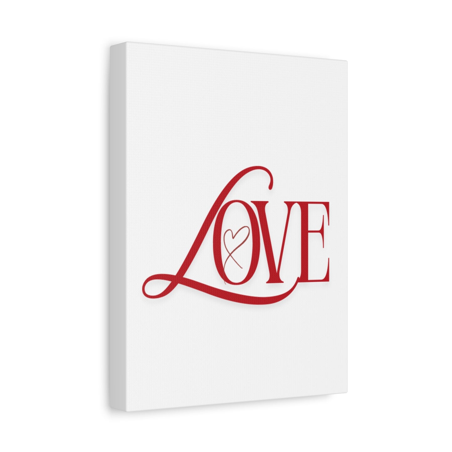 Red Script LOVE with Heart Canvas