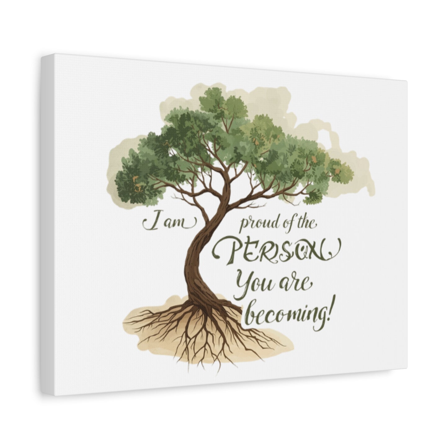 Tree of Growth Inspirational Quote Matte Canvas