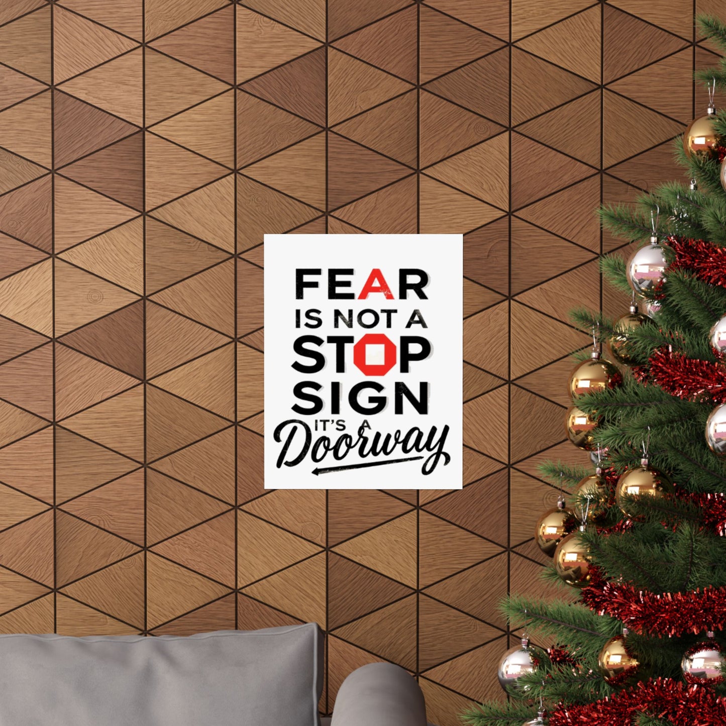 Fear Is Not a Stop Sign Matte Vertical Poster | Motivational Typography