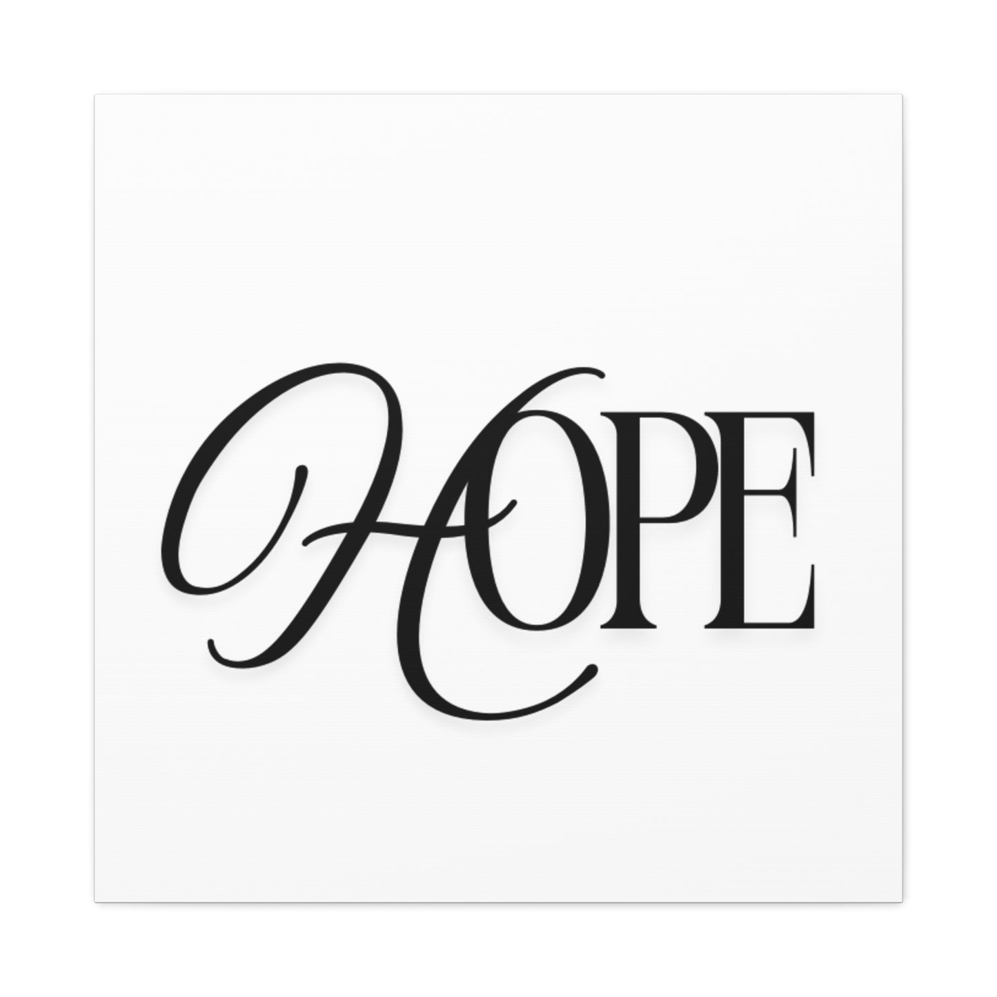 Hope Script Wall Art Canvas | Matte Stretched Canvas