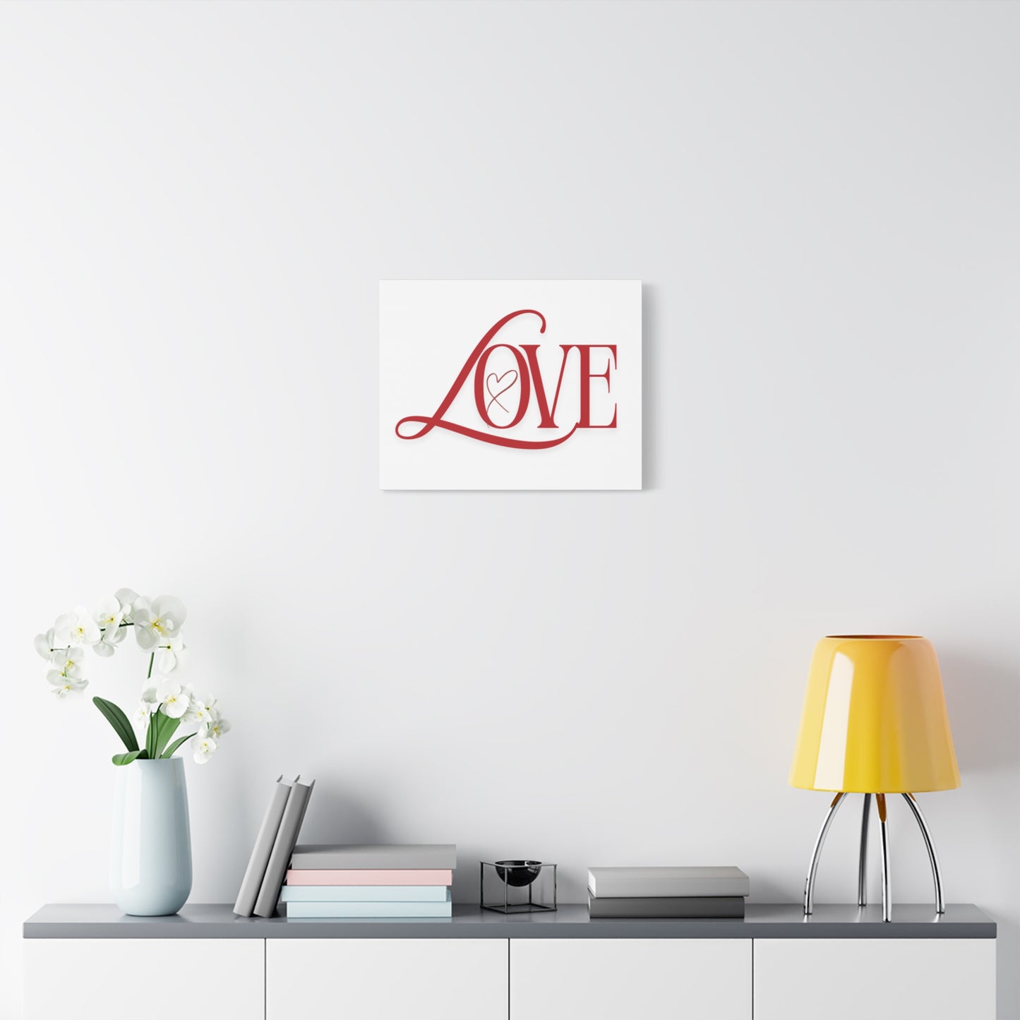 Red Script LOVE with Heart Canvas