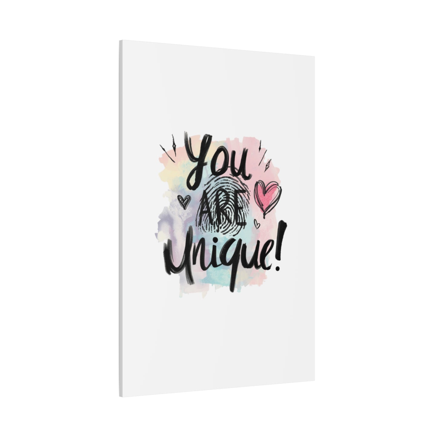 You Are Unique fingerprint heart canvas