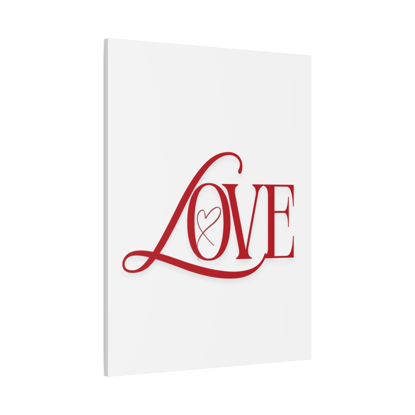 Red Script LOVE with Heart Canvas
