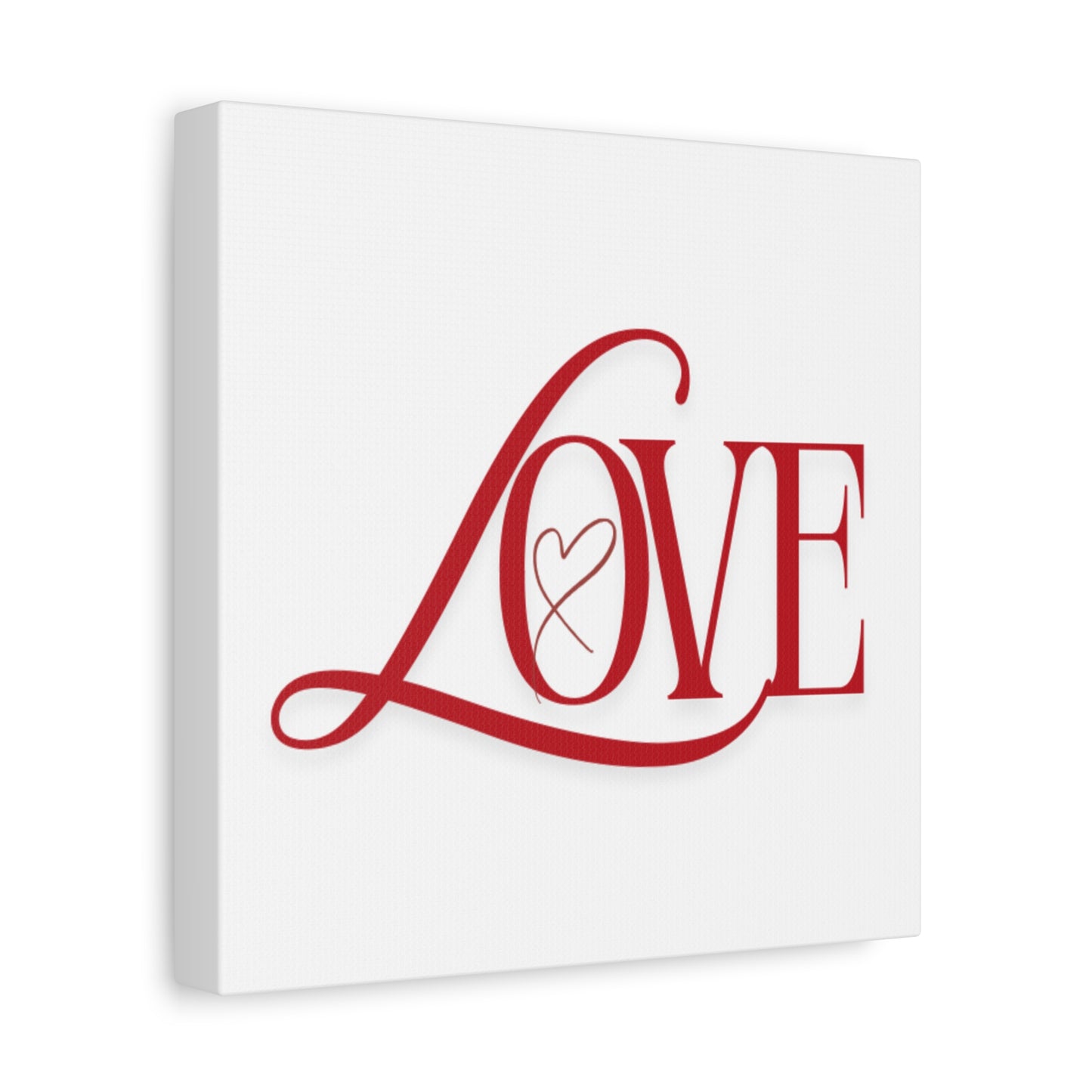 Red Script LOVE with Heart Canvas