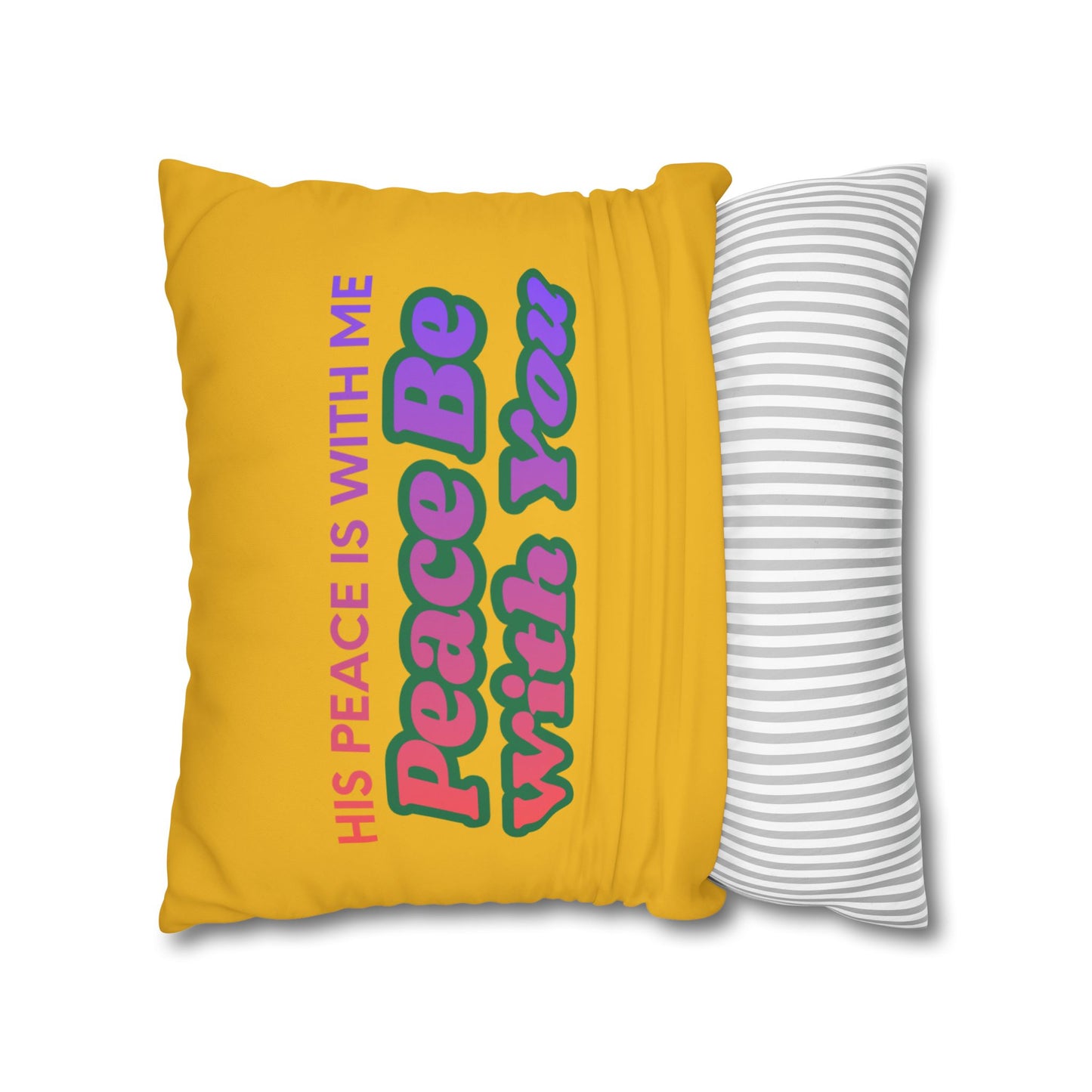 Peace Be With You Pillowcase | Inspirational Text Square Pillow