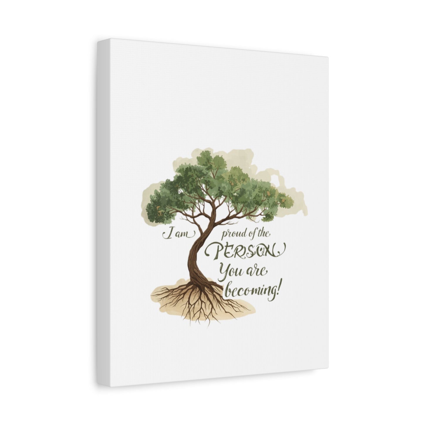 Tree of Growth Inspirational Quote Matte Canvas
