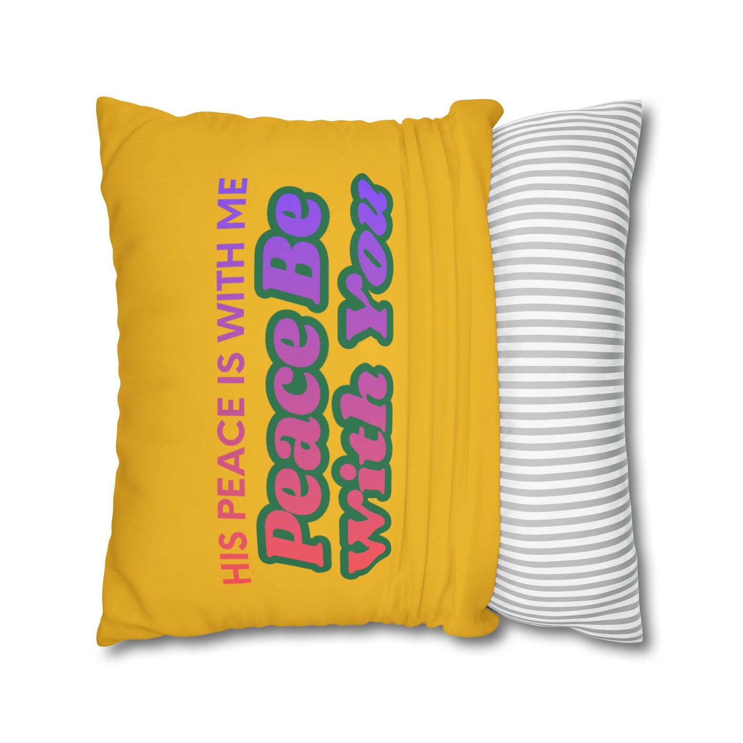 Peace Be With You Pillowcase | Inspirational Text Square Pillow