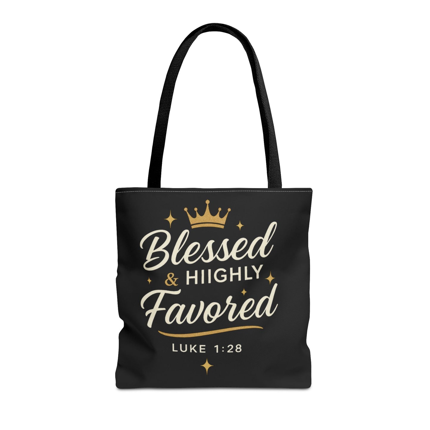 Blessed & Highly Favored Tote Bag | Inspirational Gift | Church Events | Christian Tote | Motivational Bag | Faith-Based Accessory