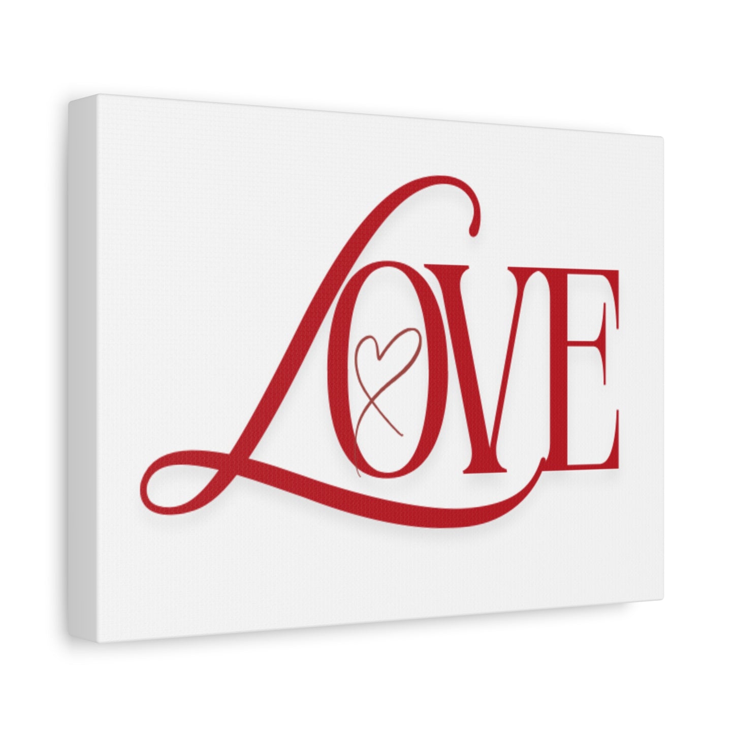 Red Script LOVE with Heart Canvas