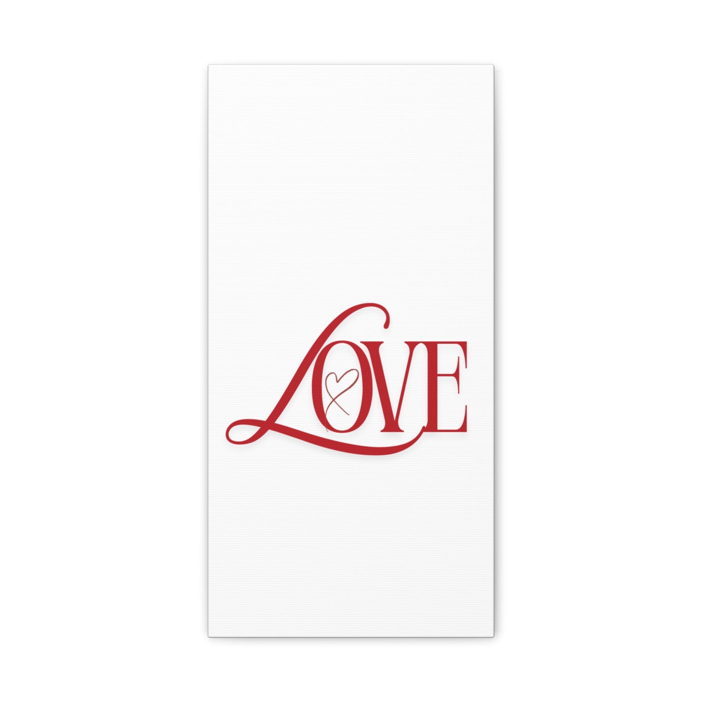 Red Script LOVE with Heart Canvas