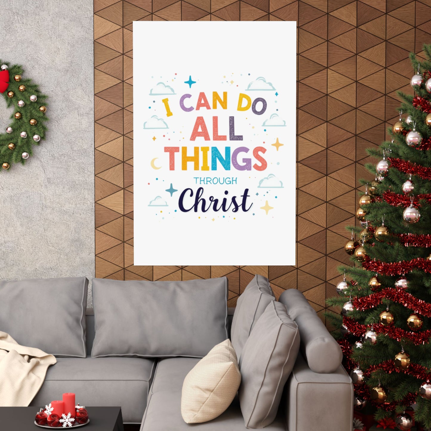 I Can Do All Things Through Christ Poster | Matte Vertical Inspirational Christian Wall Art