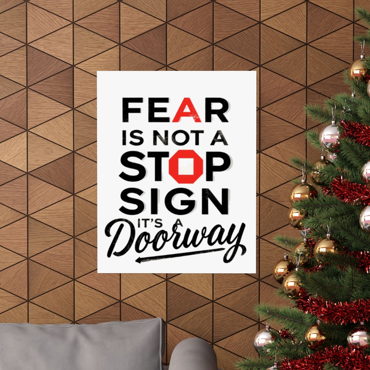 Fear Is Not a Stop Sign Matte Vertical Poster | Motivational Typography