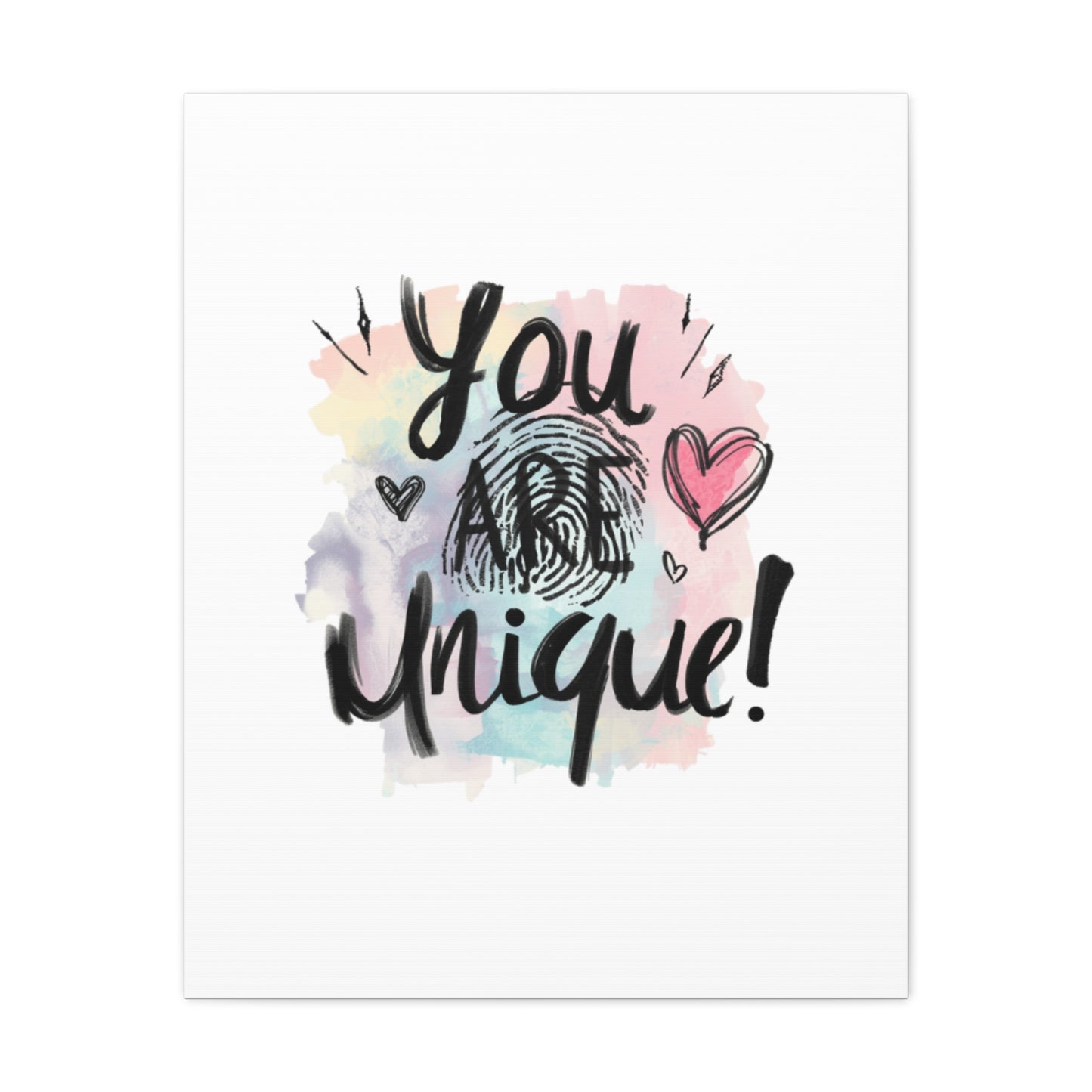 You Are Unique fingerprint heart canvas