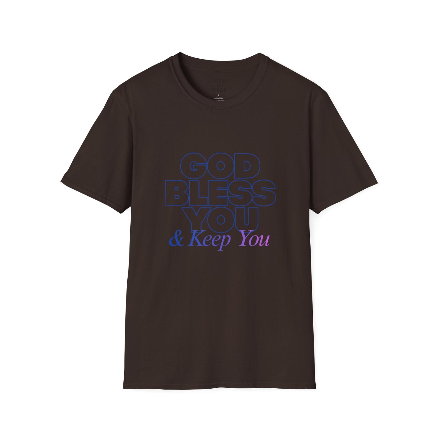 GOD BLESS YOU & Keep You T-Shirt | Minimal Typographic Faith Tee