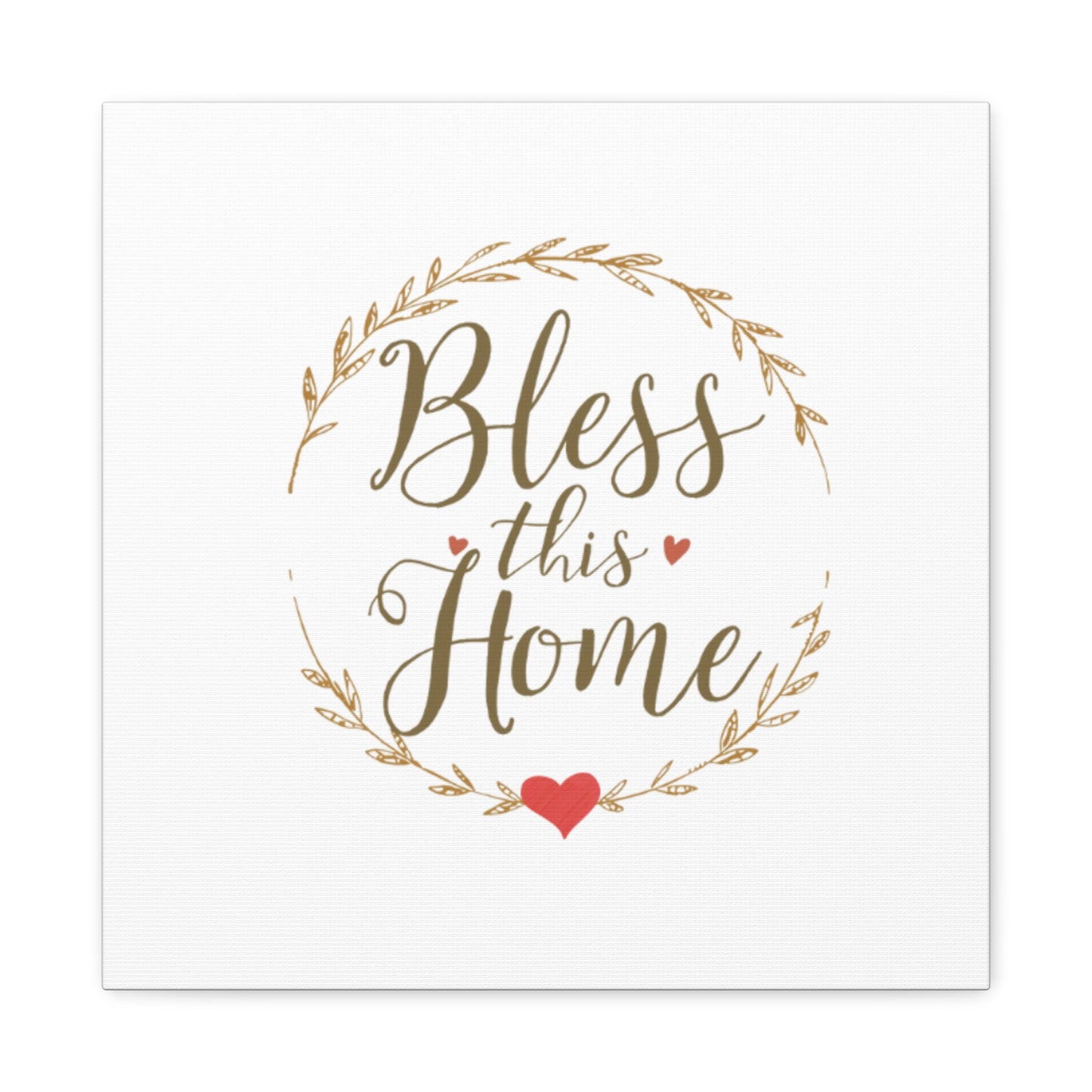Bless This Home laurel wreath wall art Canvas | Matte Stretched 1.25"