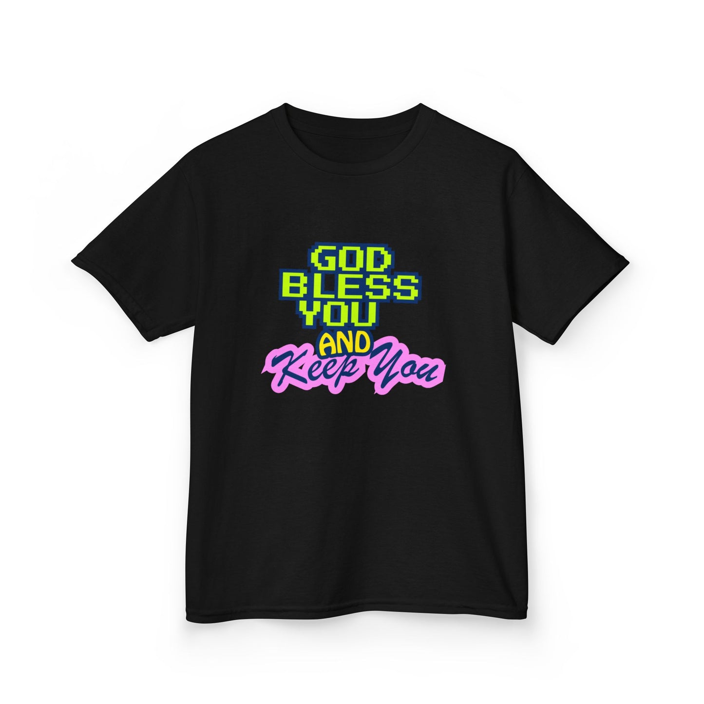 Retro Neon 'Tiny Blessing' Kids Tee | Bright Playful Positive Shirt