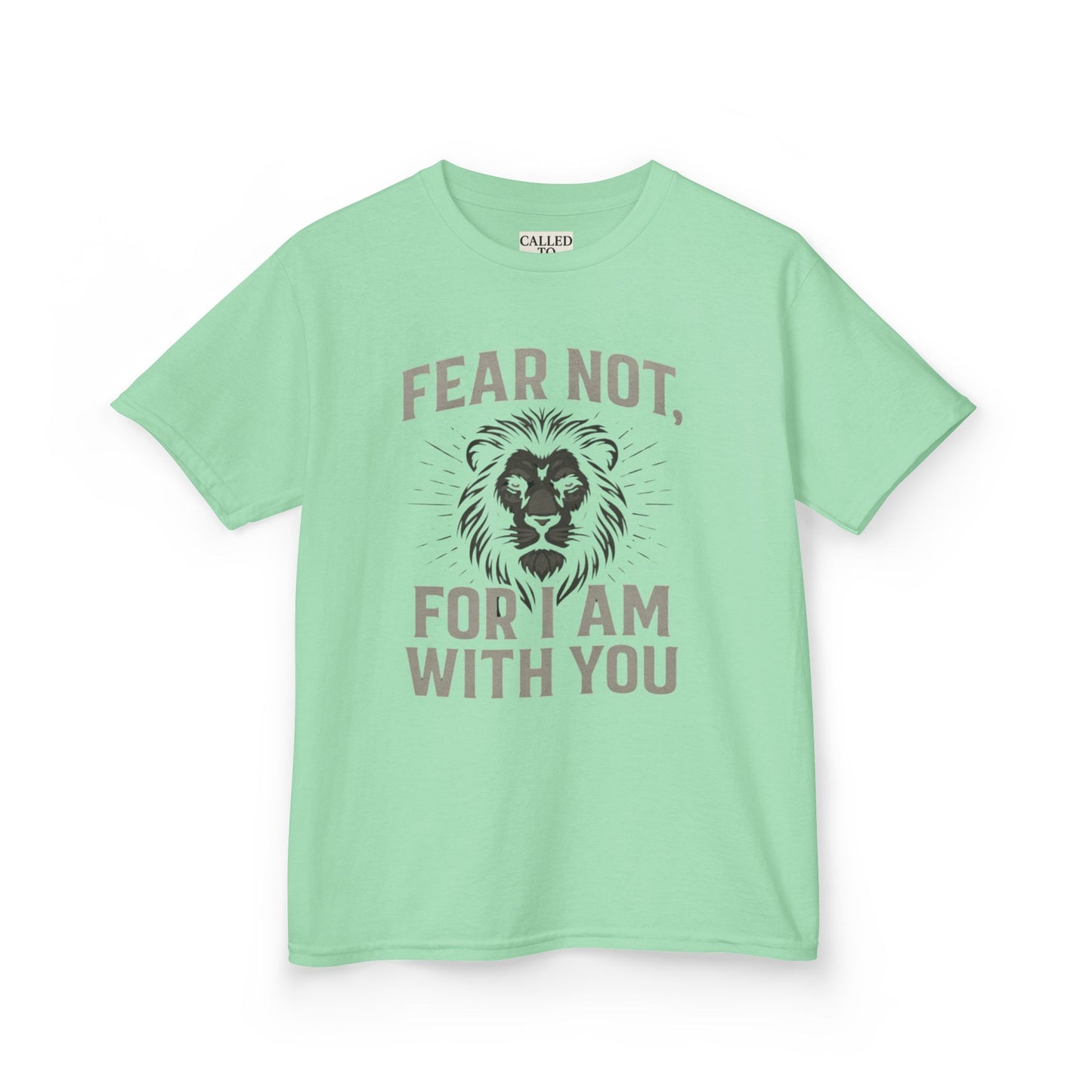Kids Inspirational Lion Tee - Fear Not Design, Boys Girls Gift, Motivational T-Shirt, Children's Apparel, Faith-Based Clothing