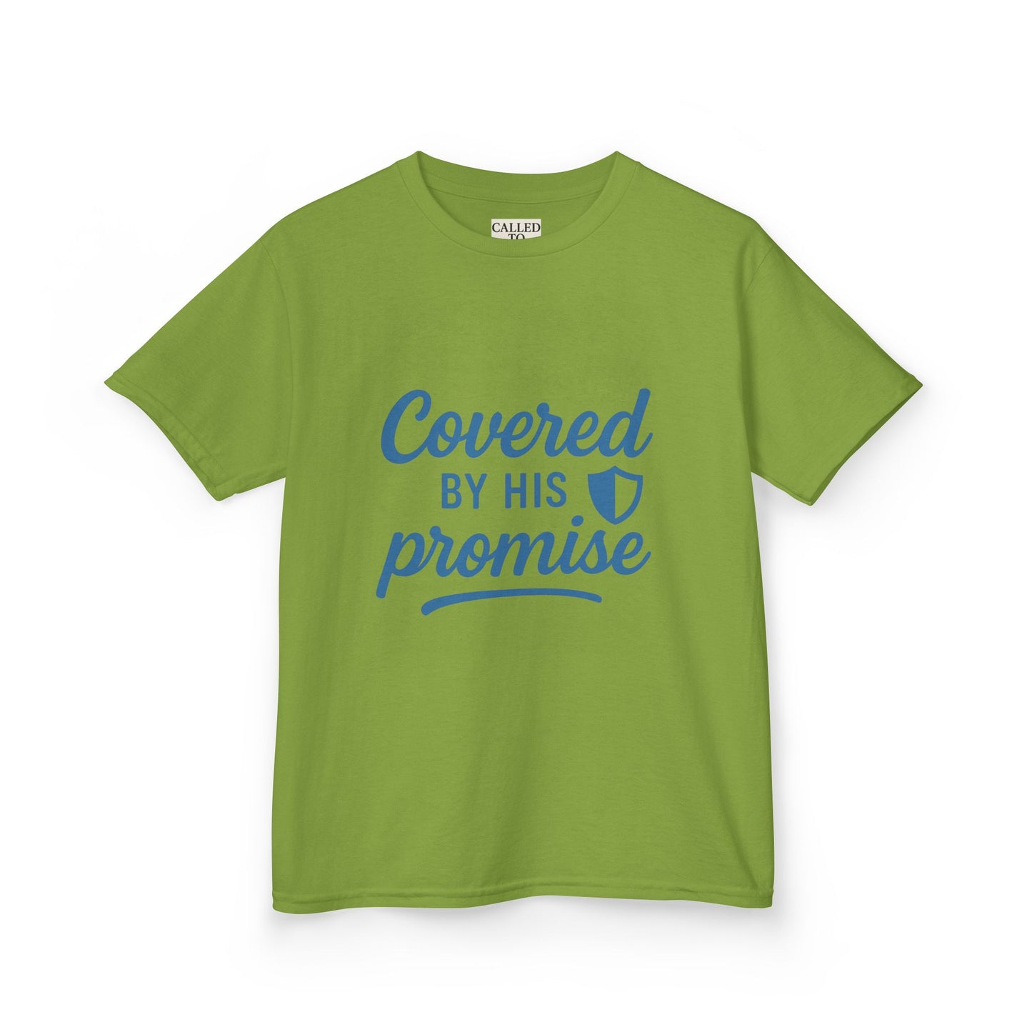 Inspirational Kids Tee - Covered by His Promise, Faith-Based Christian Shirt