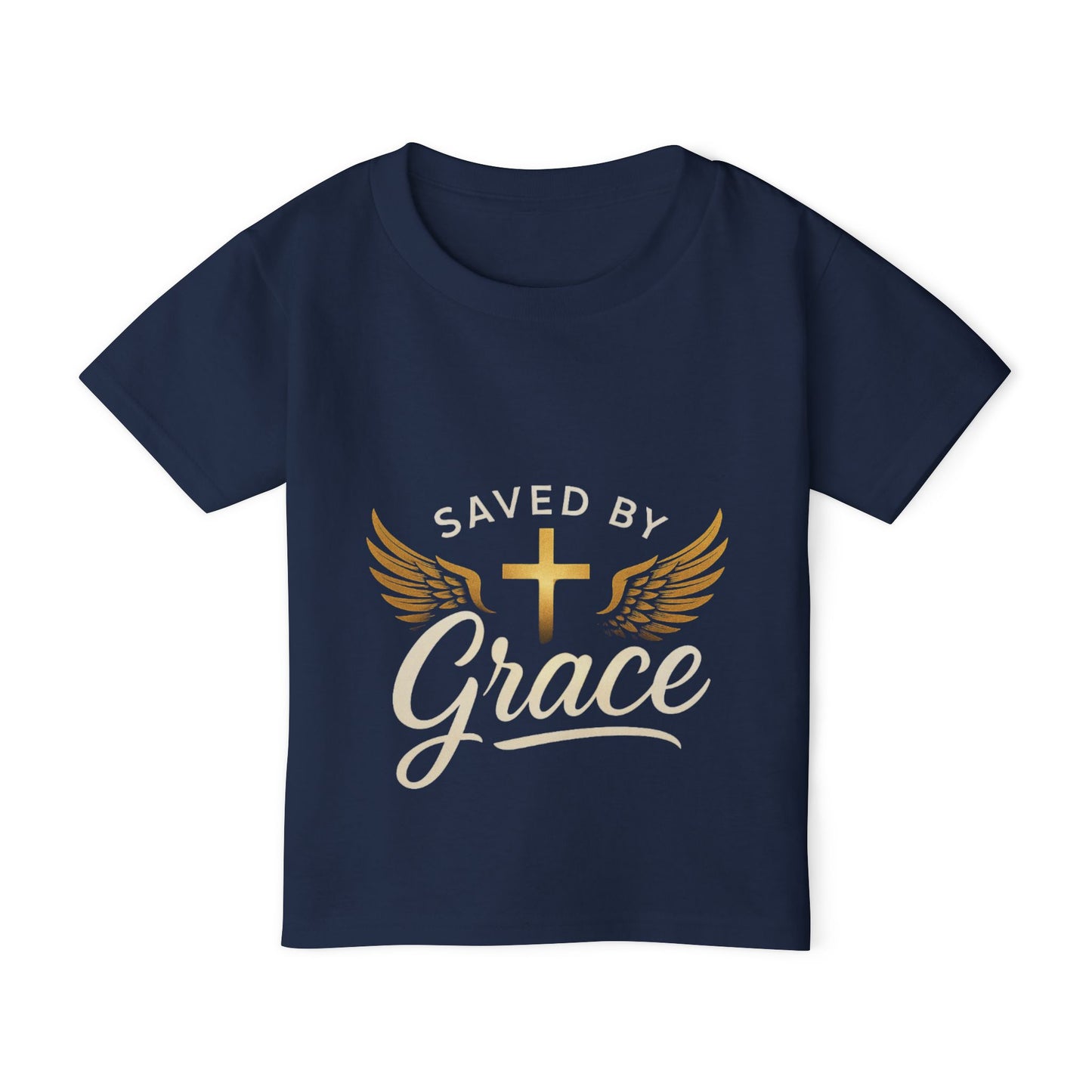 Toddler T-Shirt with Inspirational Design, Saved by Grace Tee for Kids, Perfect for Baptisms, Christenings, and Everyday Wear, [...]