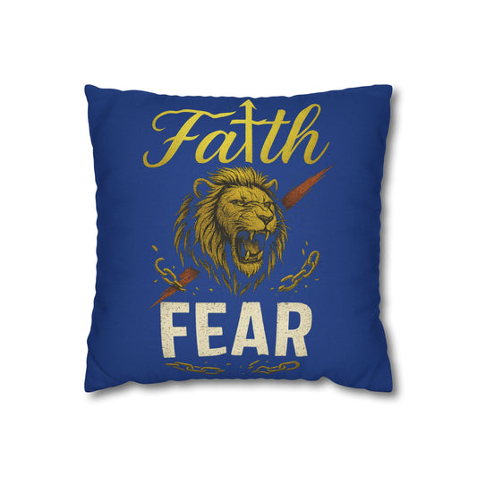 Bold Faith Lion Pillowcase | Inspirational Home Decor, Motivational Gift, Modern Bedroom Accent, Versatile Couch Decoration