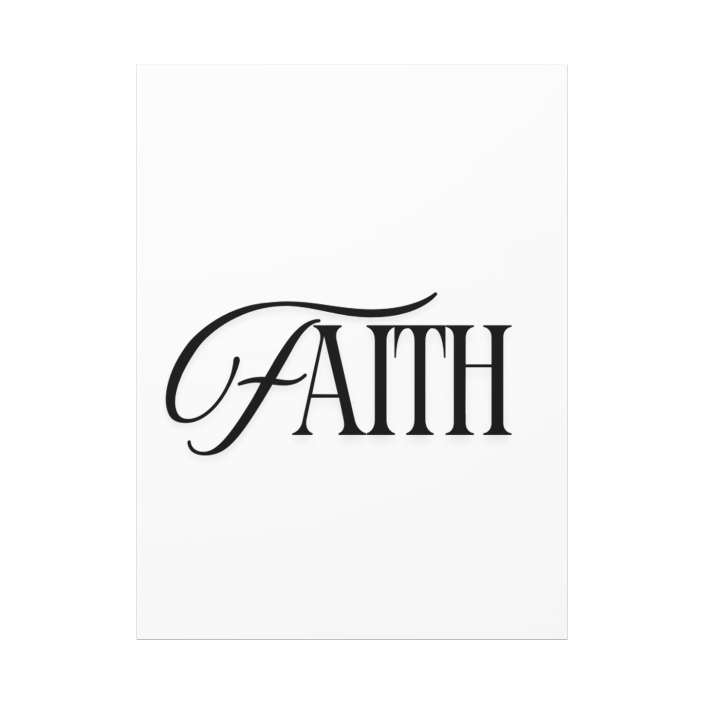 Faith typography wall art Canvas | Matte stretched 1.25"
