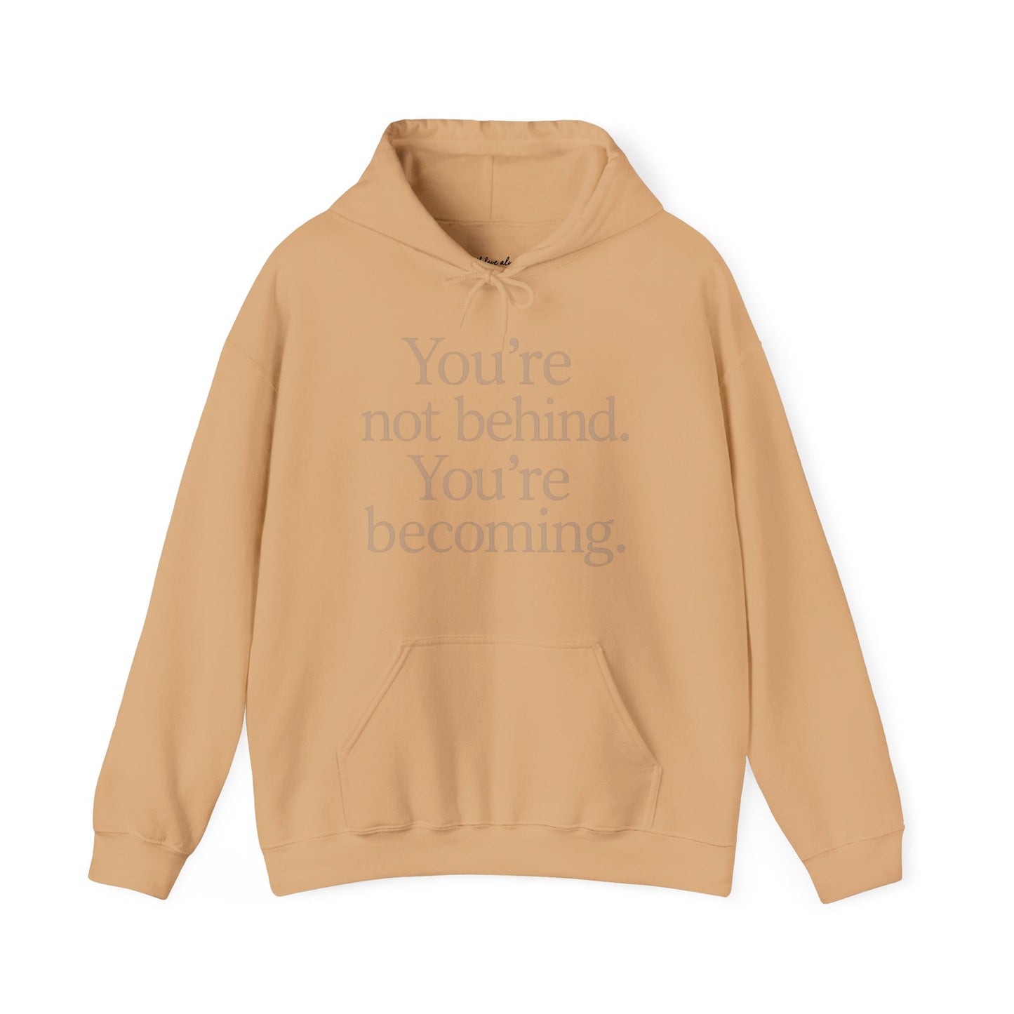 Motivational Hoodie - You're Not Behind, You're Becoming | Unisex Sweatshirt for Growth, Gift for Friends