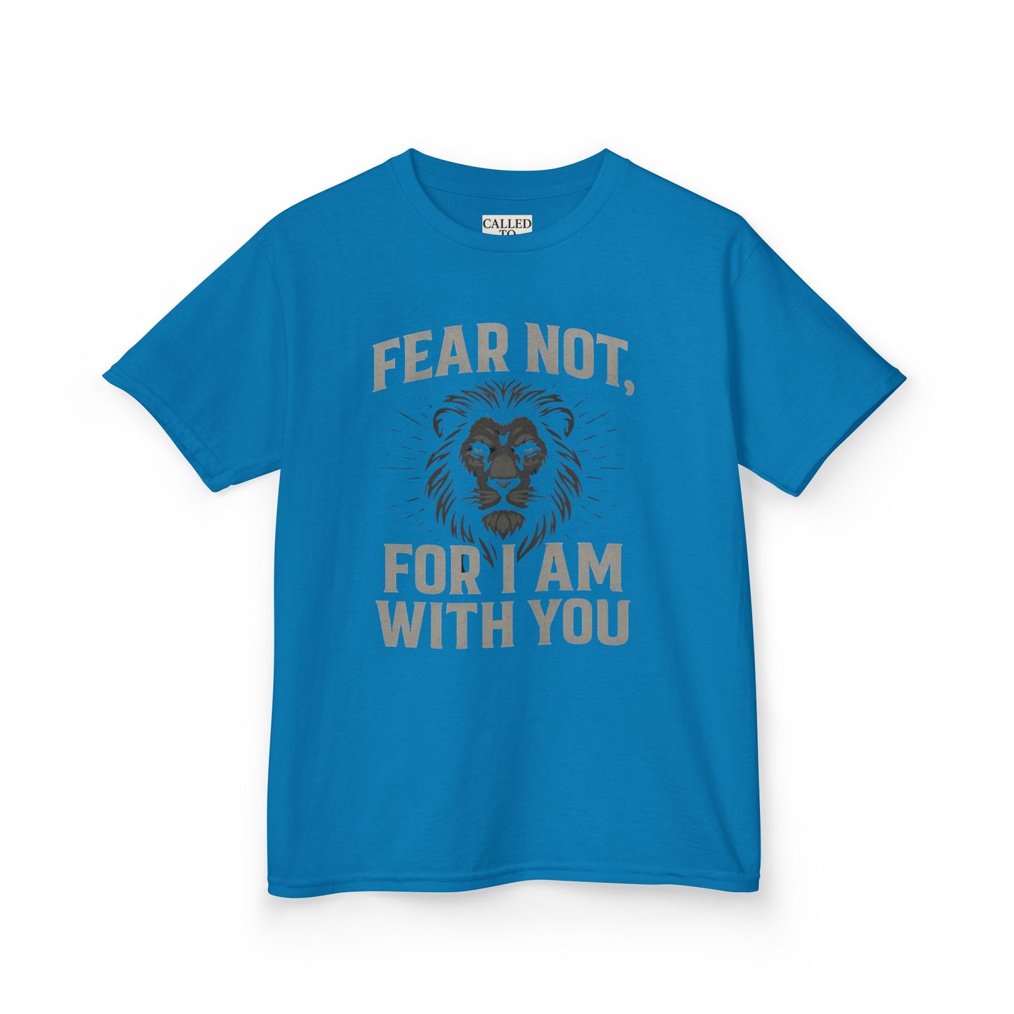 Kids Inspirational Lion Tee - Fear Not Design, Boys Girls Gift, Motivational T-Shirt, Children's Apparel, Faith-Based Clothing