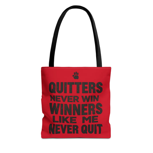 Rallying Cry Hand-Lettered Tote Bag | Bold Red All-Over Print