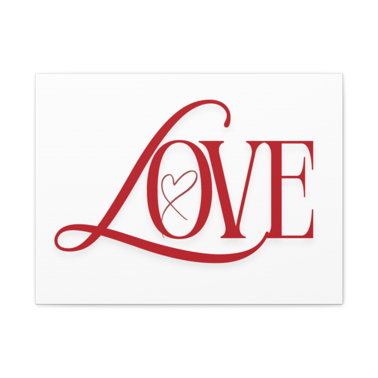 Red Script LOVE with Heart Canvas