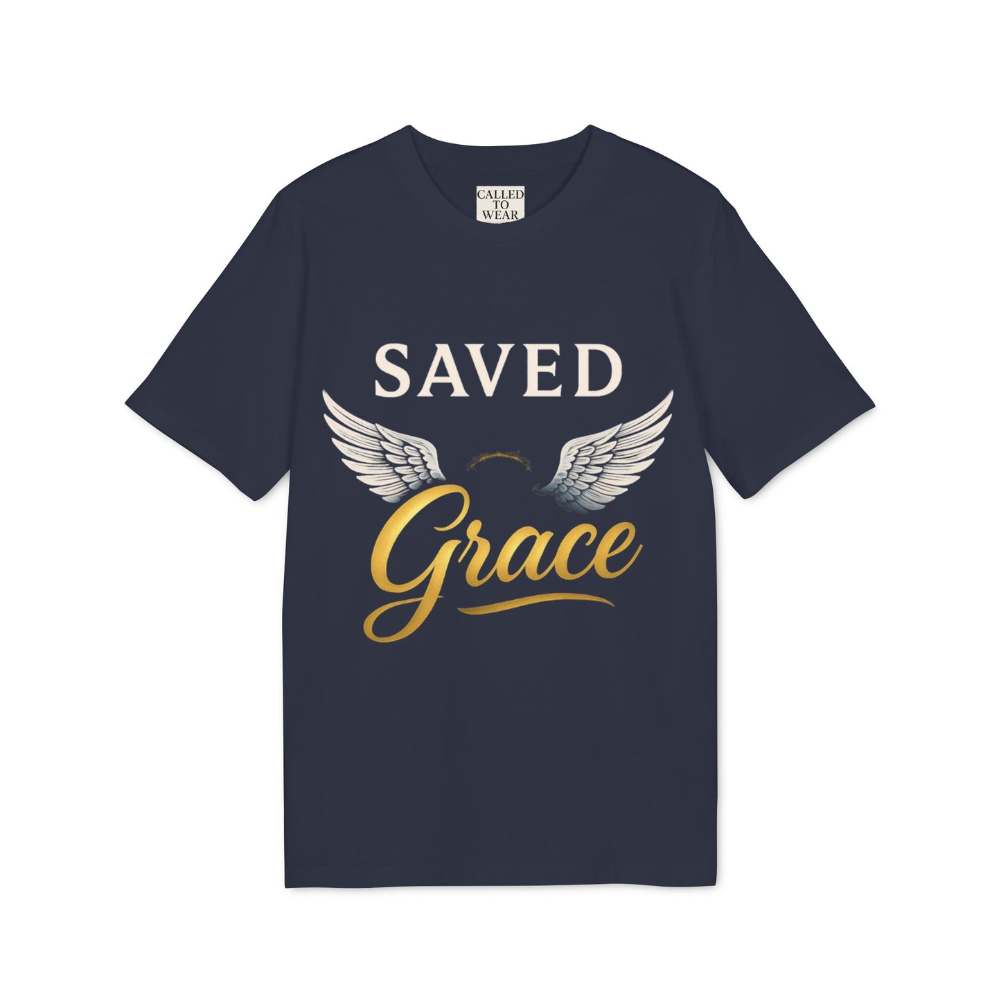 Faith Graphic T-Shirt - Saved Grace with Wings - Christian Gift