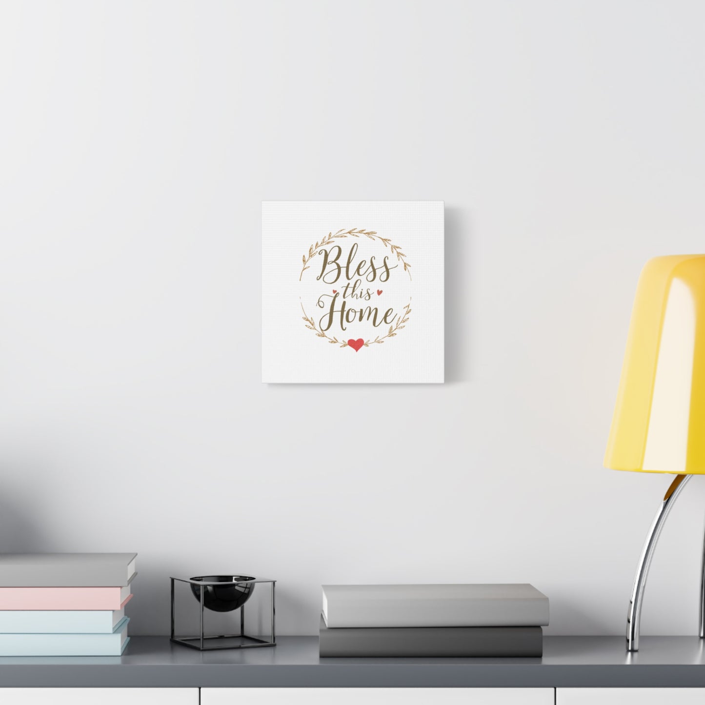 Bless This Home laurel wreath wall art Canvas | Matte Stretched 1.25"