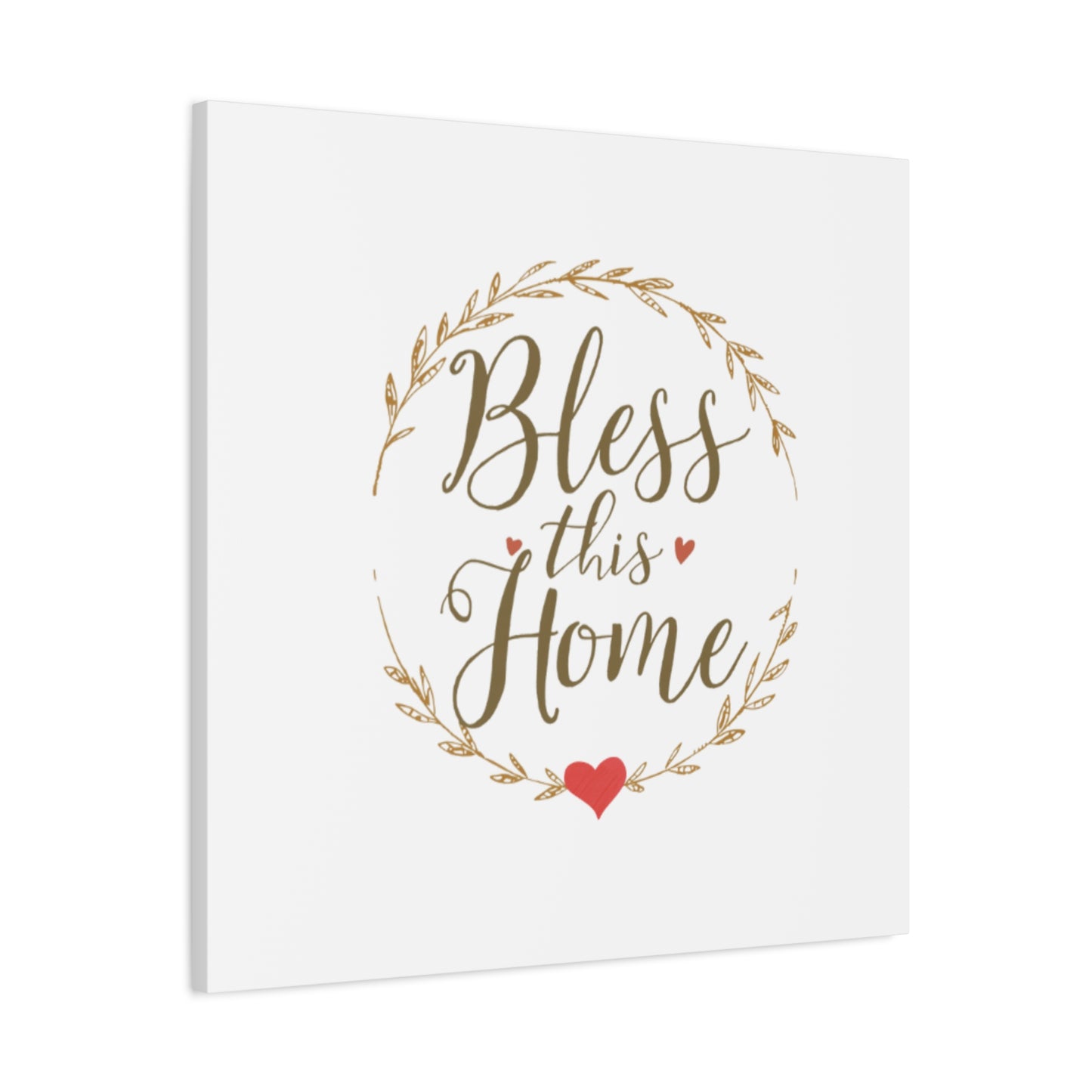 Bless This Home laurel wreath wall art Canvas | Matte Stretched 1.25"
