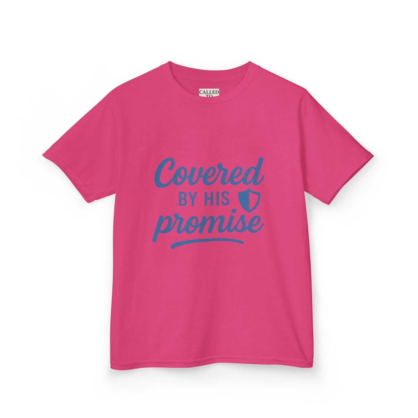 Inspirational Kids Tee - Covered by His Promise, Faith-Based Christian Shirt