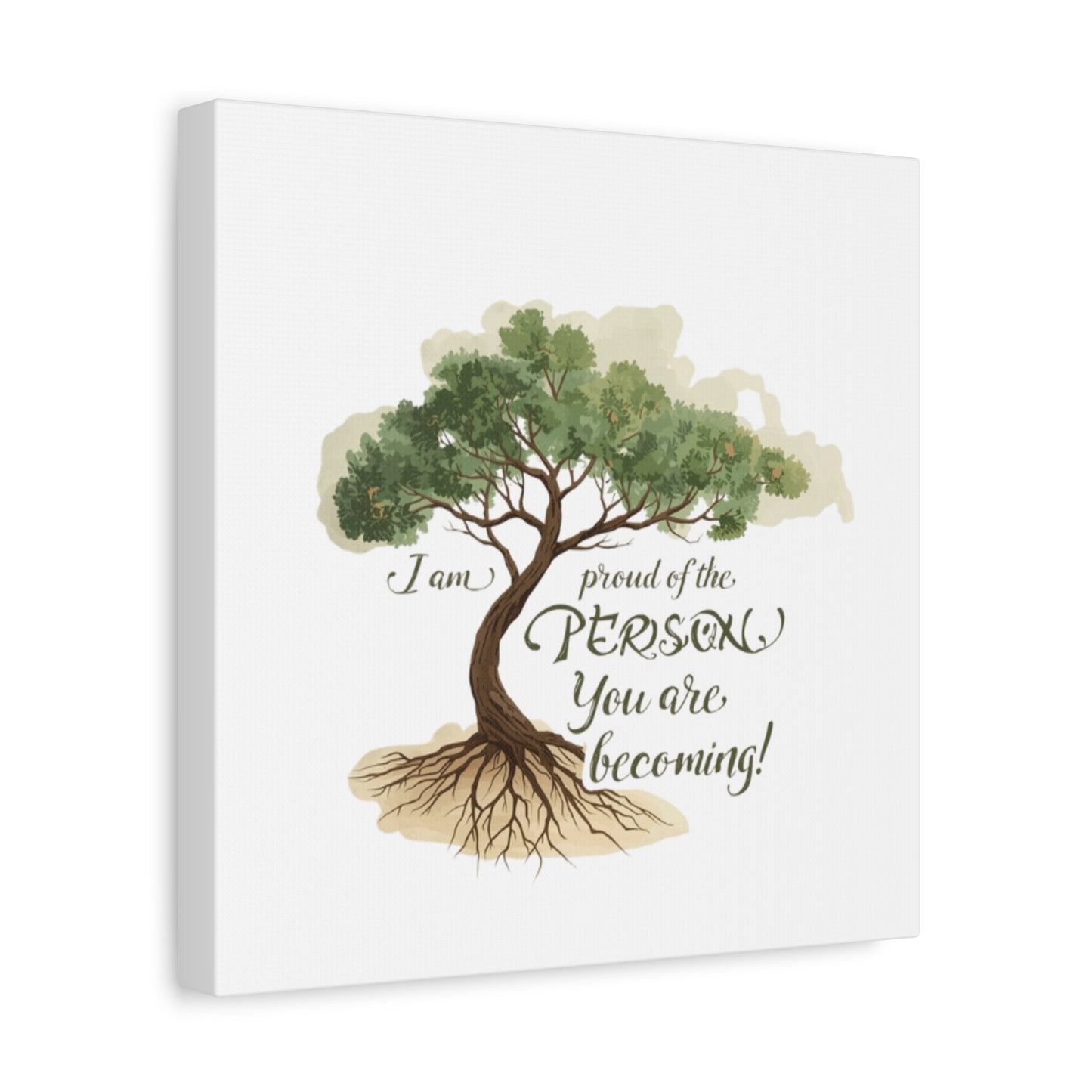 Tree of Growth Inspirational Quote Matte Canvas