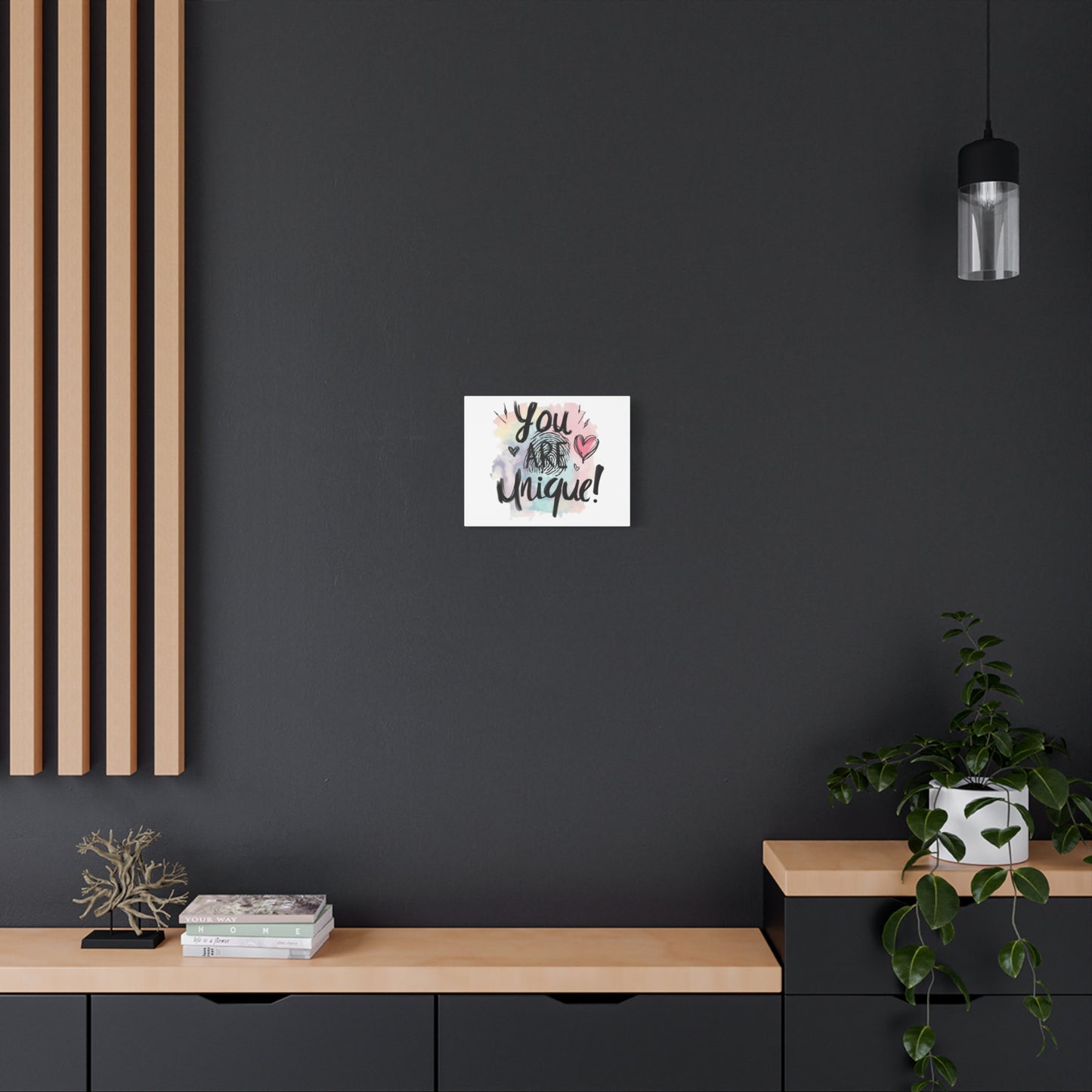 You Are Unique fingerprint heart canvas