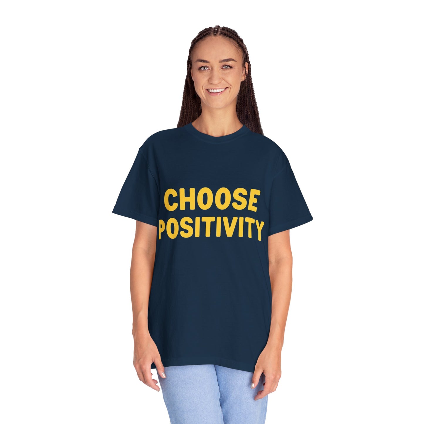 Choose Positivity T-shirt | Positive Quote Tee, Yellow Block Letters