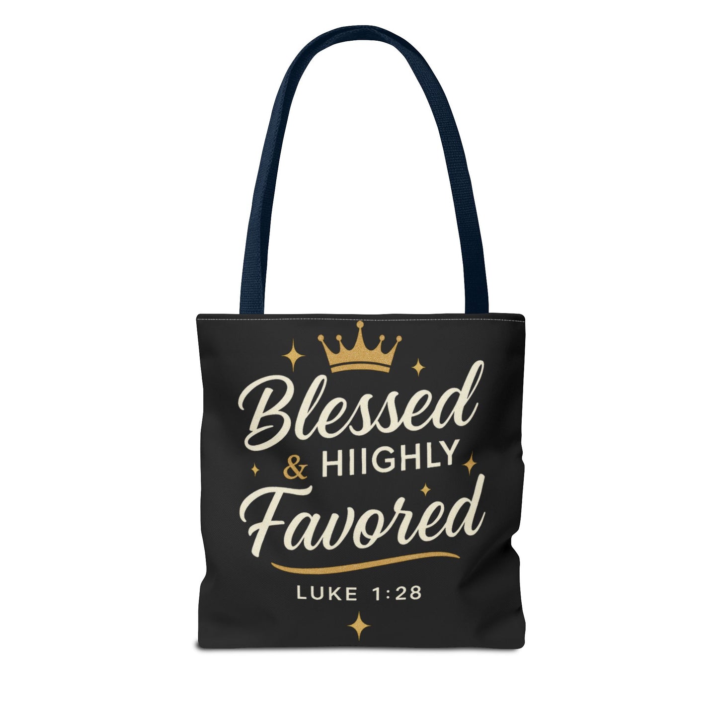 Blessed & Highly Favored Tote Bag | Inspirational Gift | Church Events | Christian Tote | Motivational Bag | Faith-Based Accessory