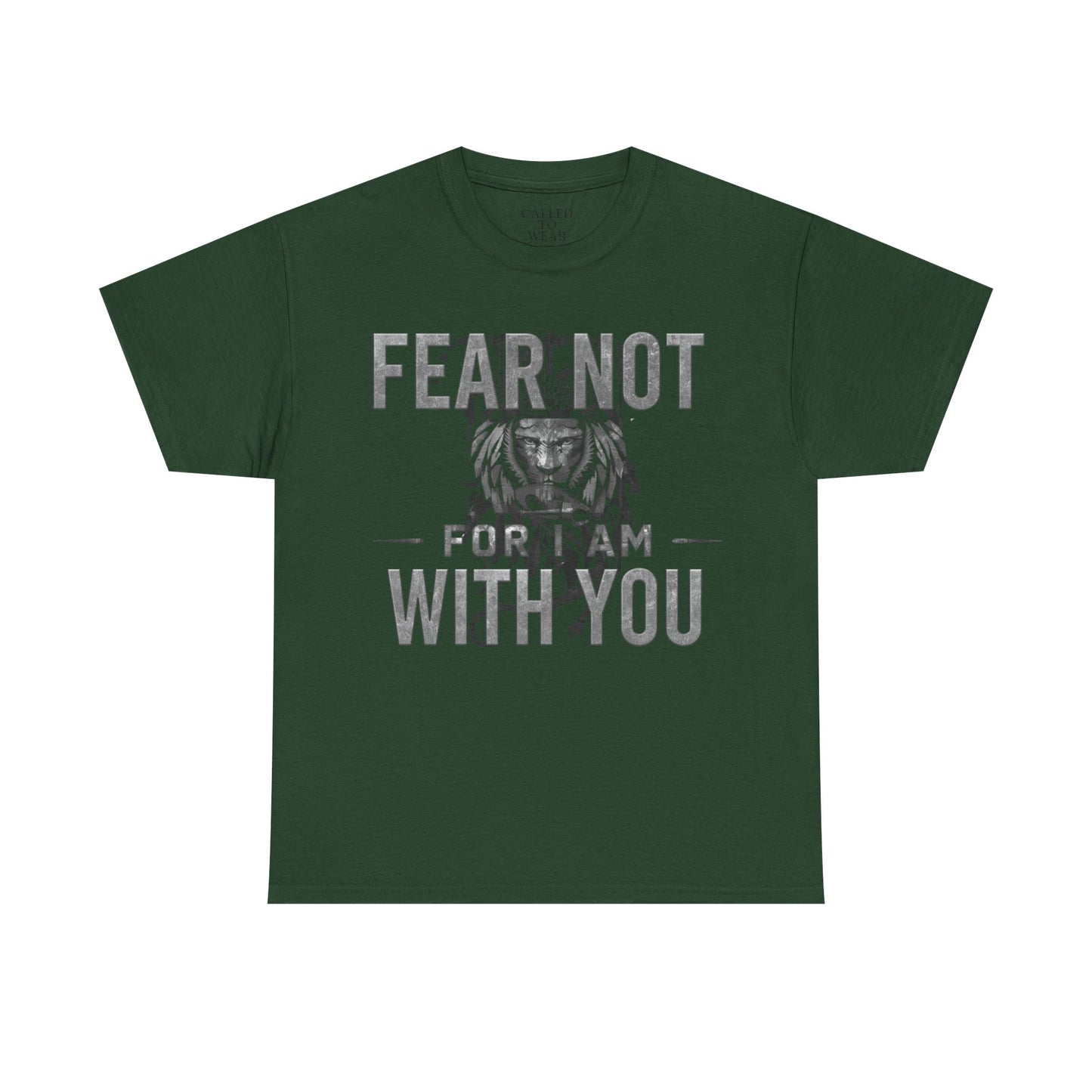 Distressed Lion FEAR NOT WITH YOU Tee | Crewneck Cotton Shirt