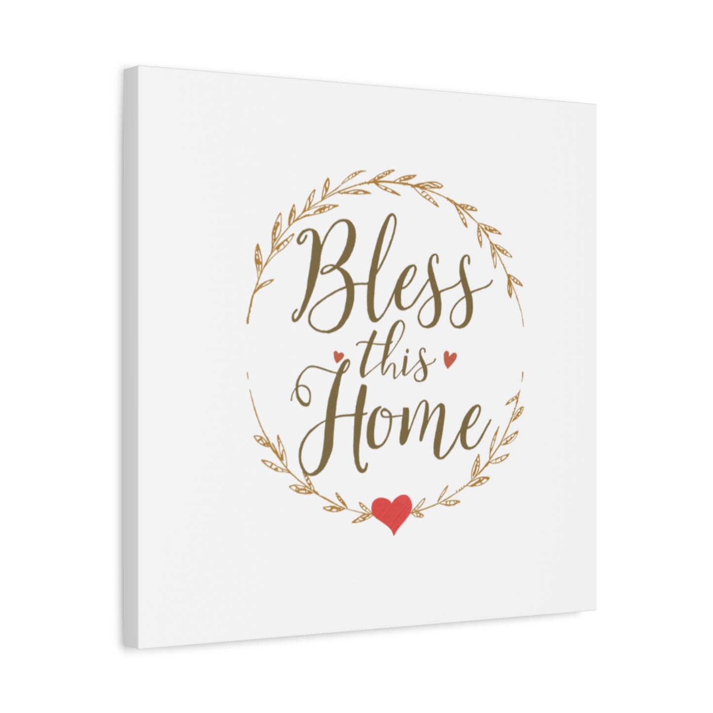 Bless This Home laurel wreath wall art Canvas | Matte Stretched 1.25"