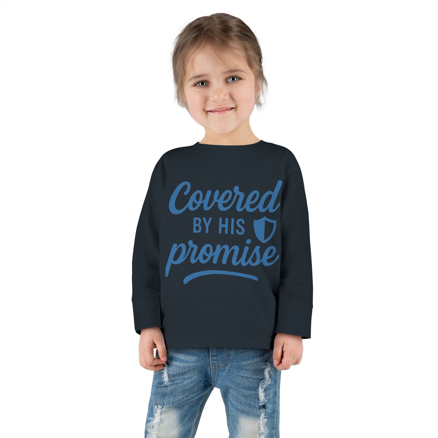 Covered by His Promise Toddler Long Sleeve Tee