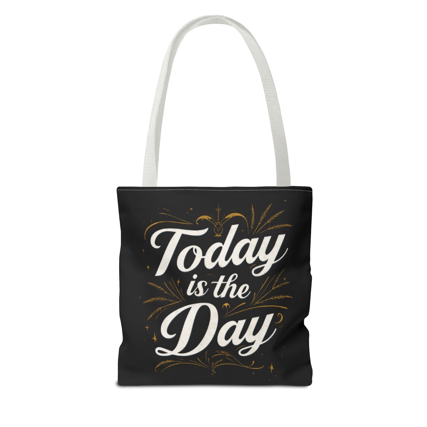 Today Is the Day tote bag | Hand-lettered script, charcoal motivational design