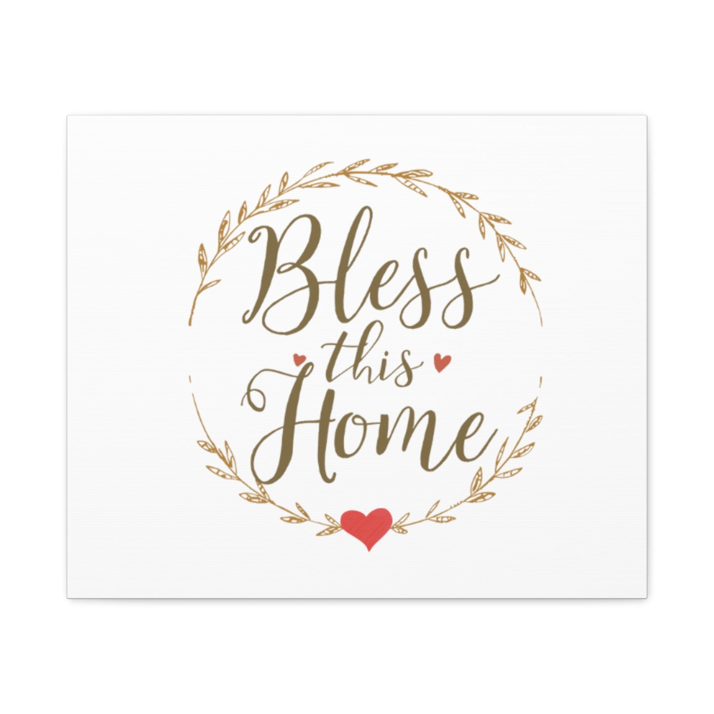 Bless This Home laurel wreath wall art Canvas | Matte Stretched 1.25"