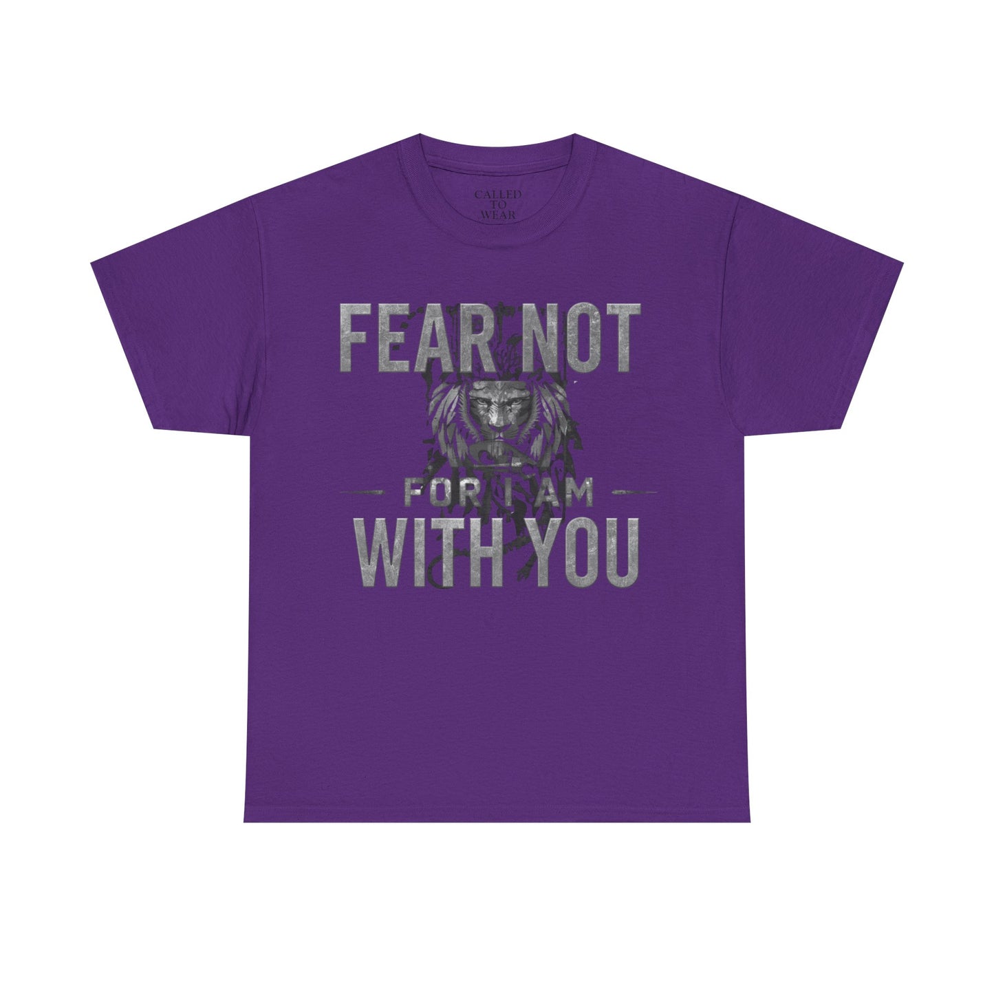 Distressed Lion FEAR NOT WITH YOU Tee | Crewneck Cotton Shirt