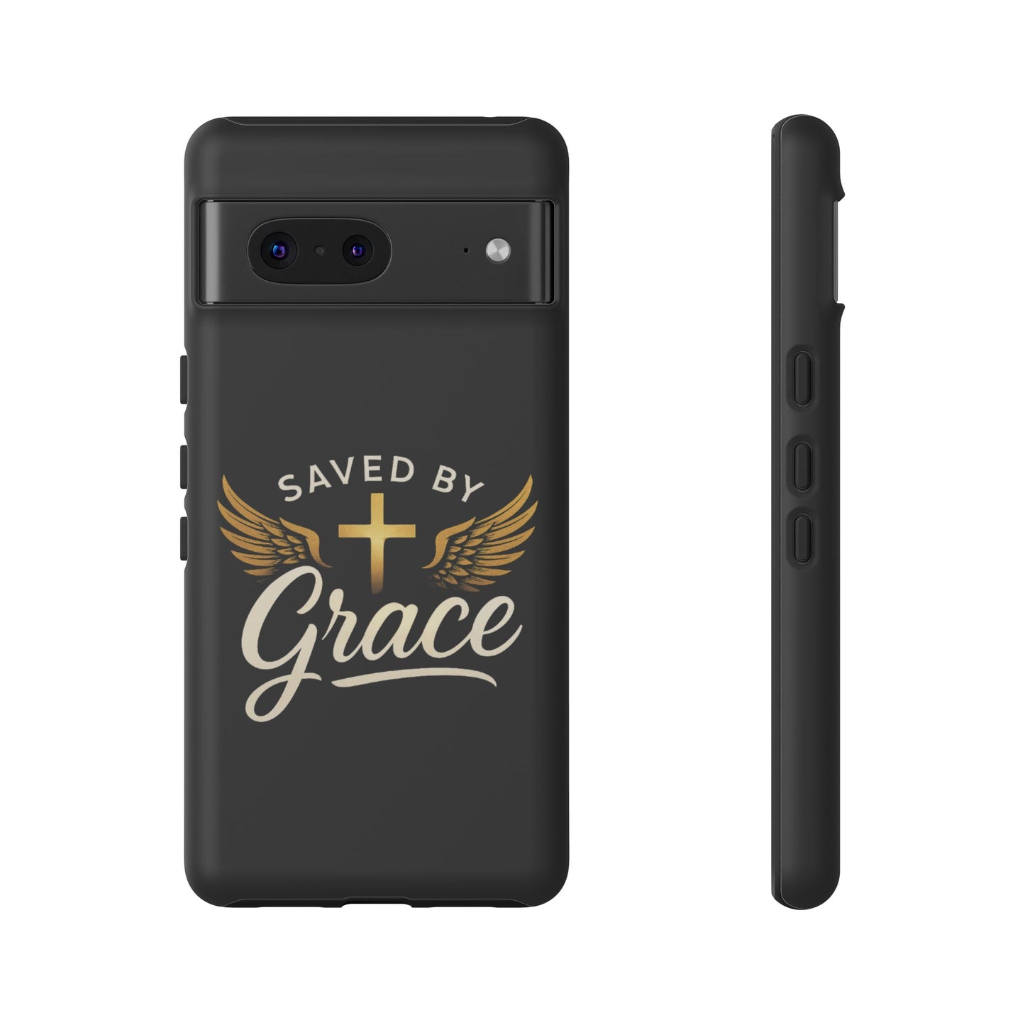 Christian Phone Case - Saved by Grace Design, Unique Gift for Believers, Inspirational Accessory, Stylish Christian Decor