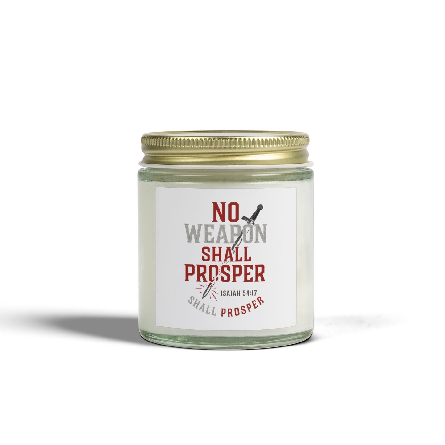 Inspirational Scented Candle - No Weapon Shall Prosper, Motivational Gift for Home, Relaxation, Self-Care, Spiritual, Prayer