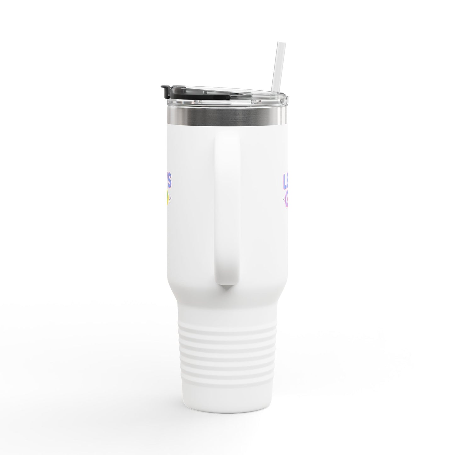 Colorful UV-DTF Artwork 40oz Insulated Travel Mug | Stainless Steel, Leak-Resistant