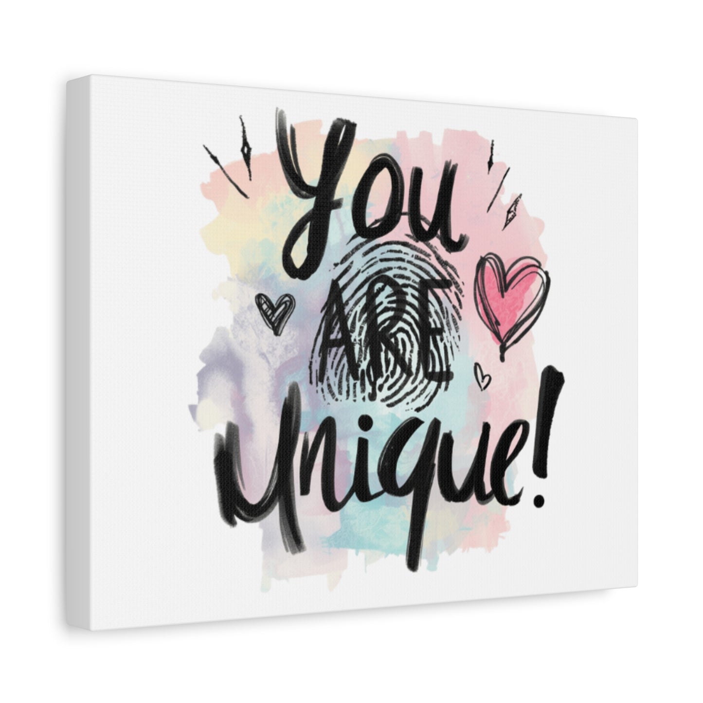 You Are Unique fingerprint heart canvas