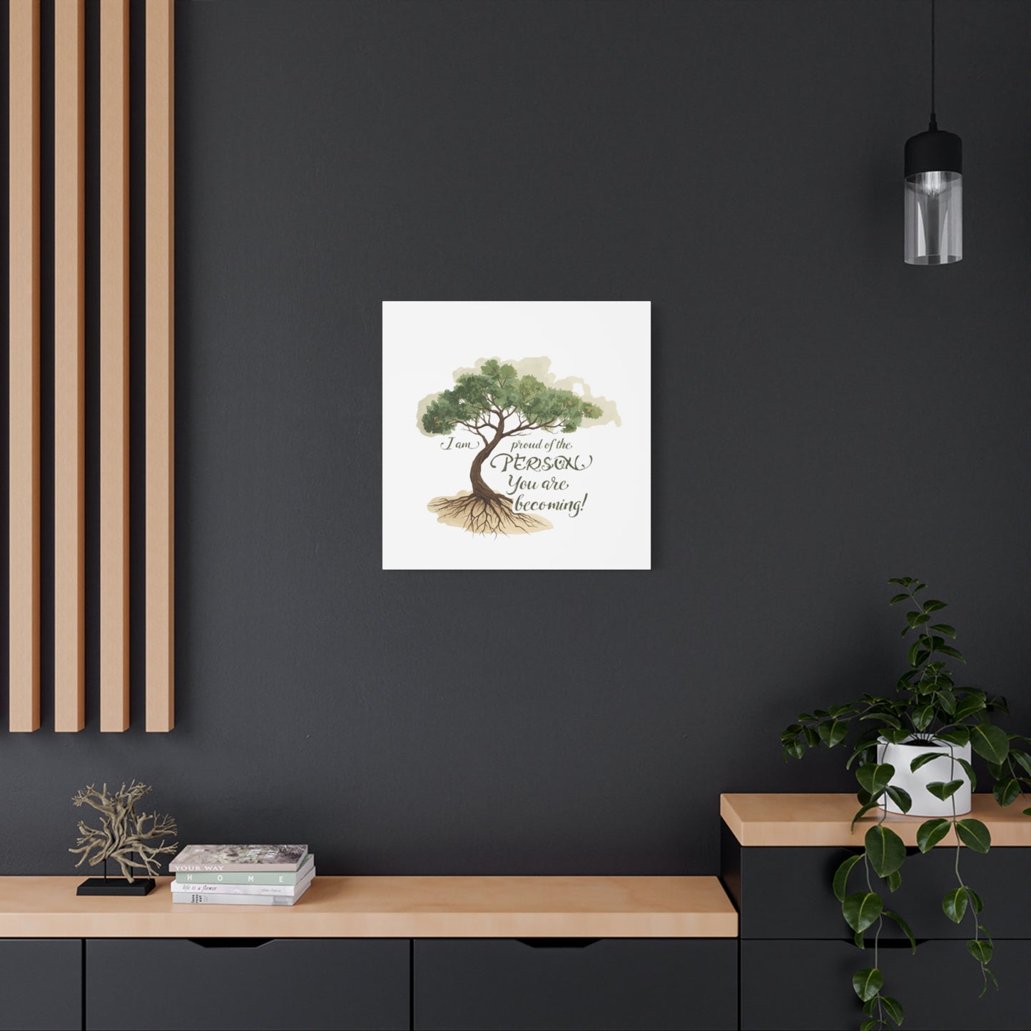 Tree of Growth Inspirational Quote Matte Canvas